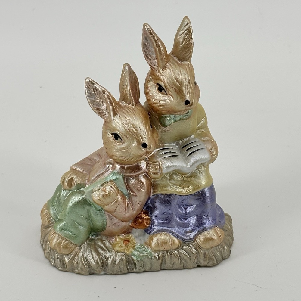 Vintage K'S Collection Bunny Ceramic Figurine‎ Easter Figurine Decor 4"